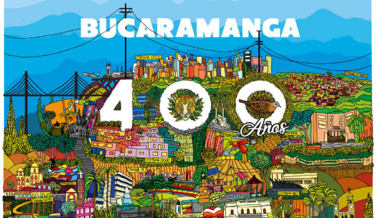 Afiche 400 años Bucaramanga, Ed Camacho